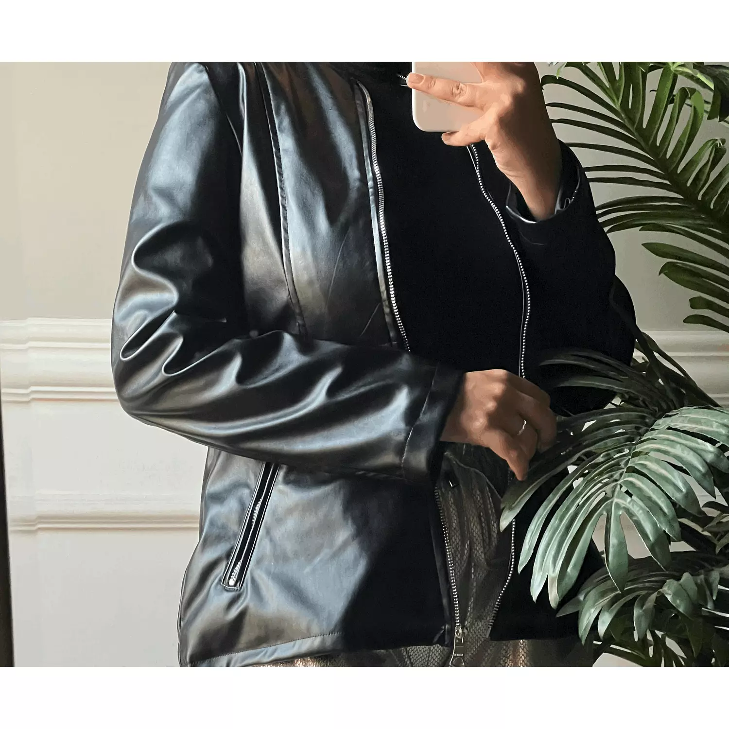 Leather Jacket in Black hover image