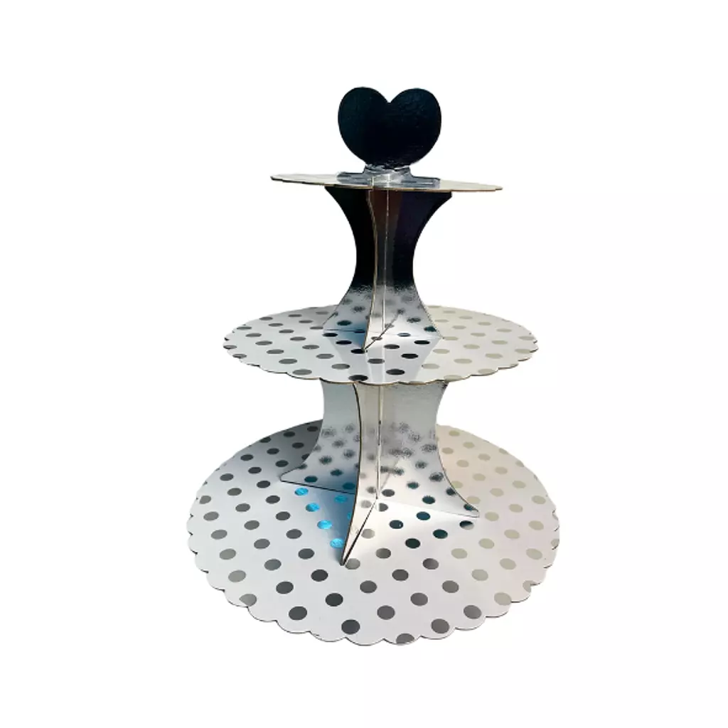 Silver Dots Cupcake Stand