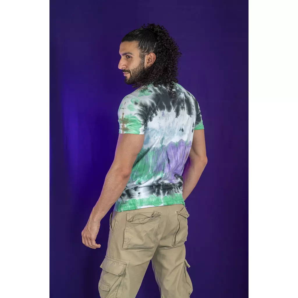 Greens and Purple Lined T-shirt