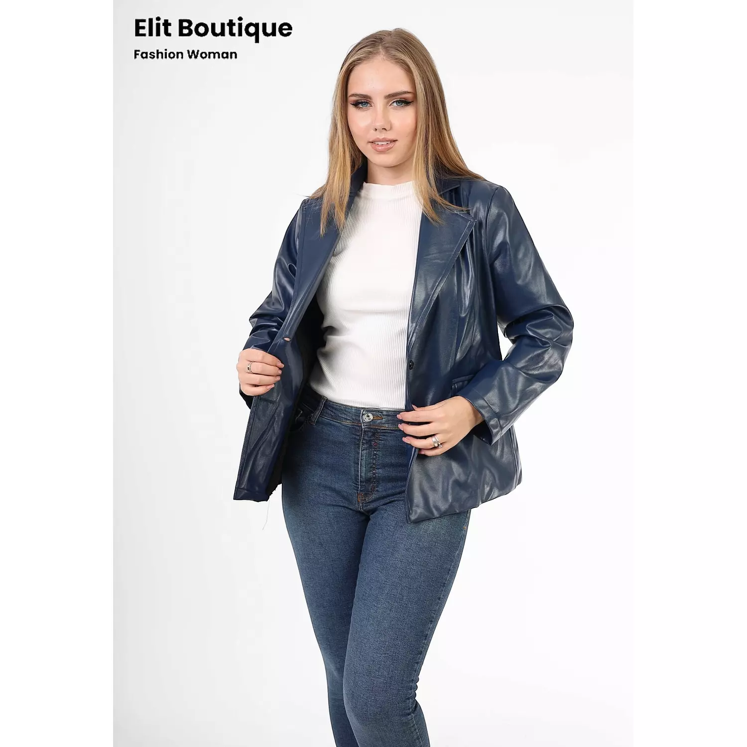 Unique short leather jacket  hover image