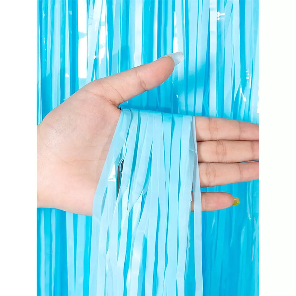 Baby Blue Fringe Curtain