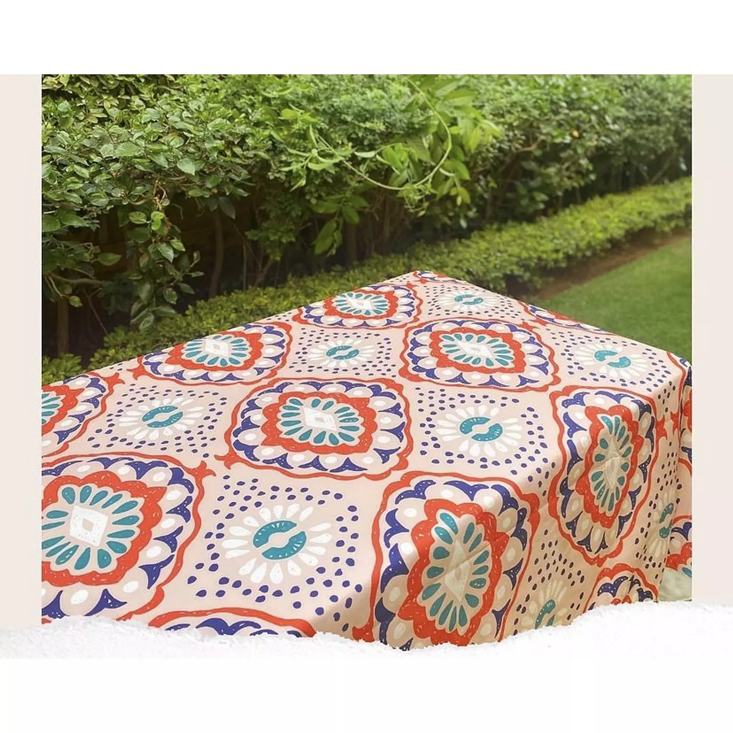 Boho Orange & Blue Tablecover Pattern (by order) 1