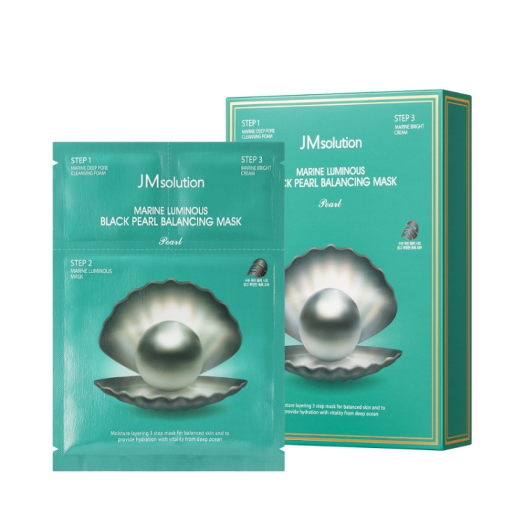  JM Solution Marine Luminous Black Pearl Balancing Sheet Mask 