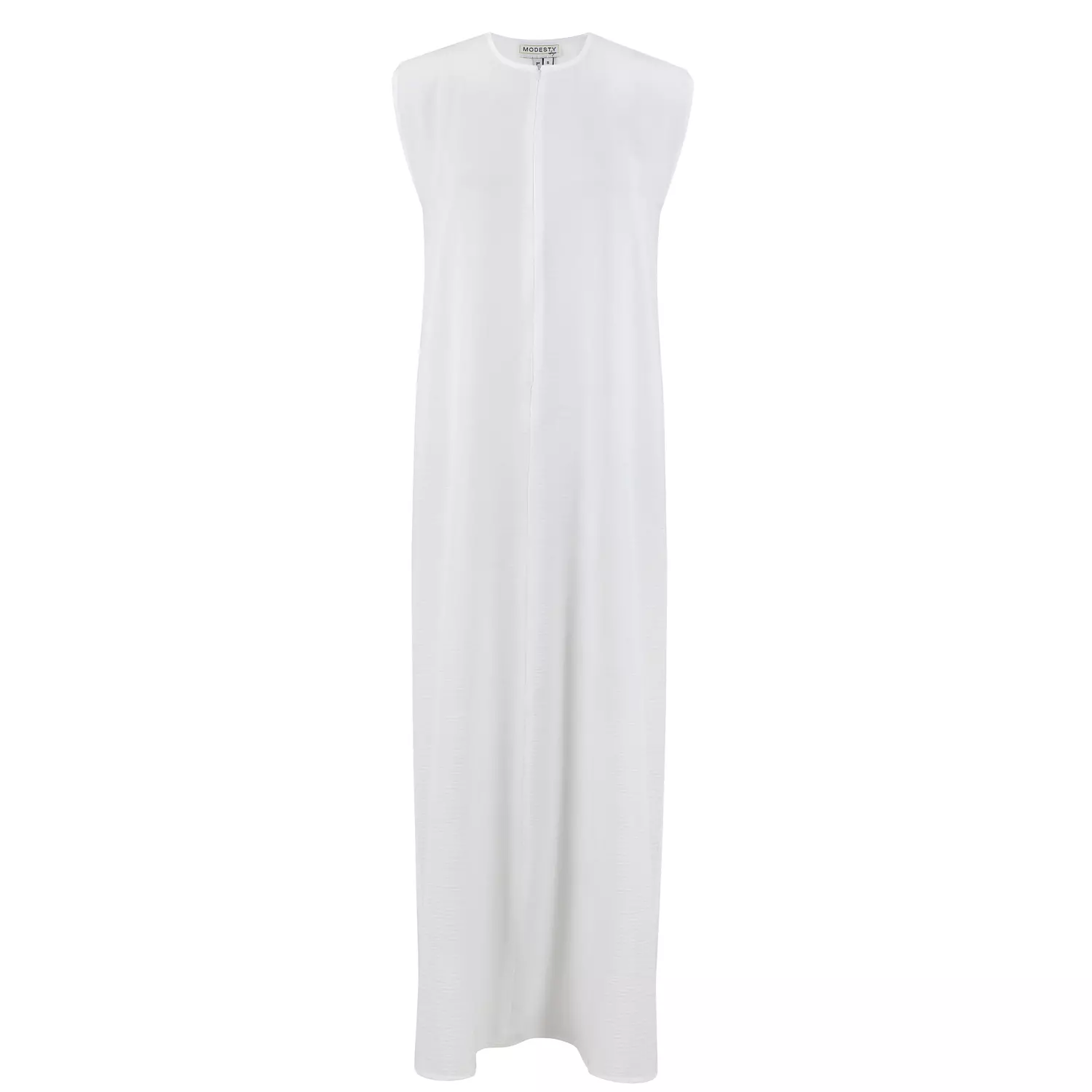 Basic Sleeveless White Abaya hover image