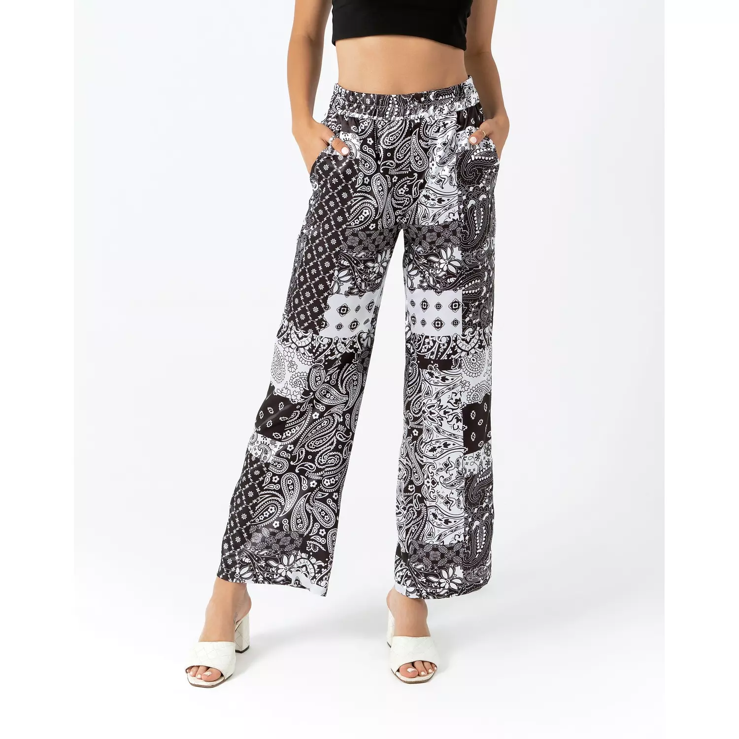 ELASTIC WAIST PRINTED PANTS-2nd-img