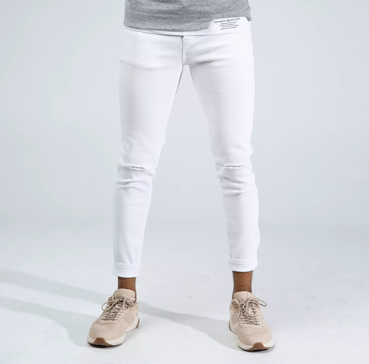 Knee Cutting Slim Fit Jeans hover image