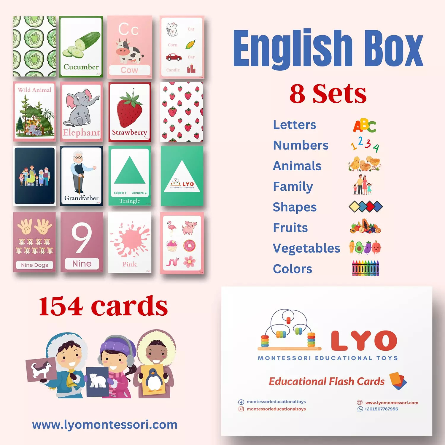 English Flash Cards Box 8 sets size 8.5*12-2nd-img