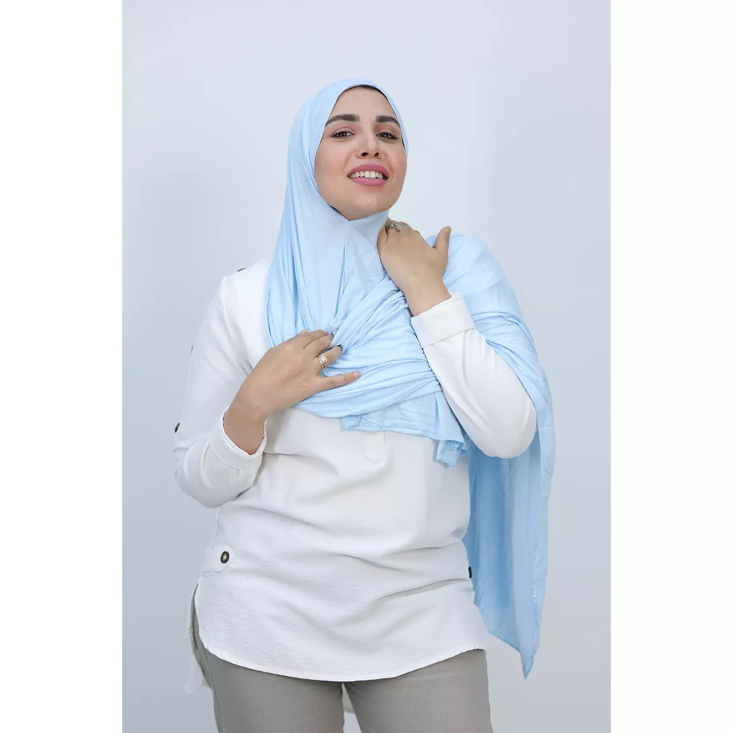 Jada Cotton Lycra Gel Hijab - Baby-Blue 3