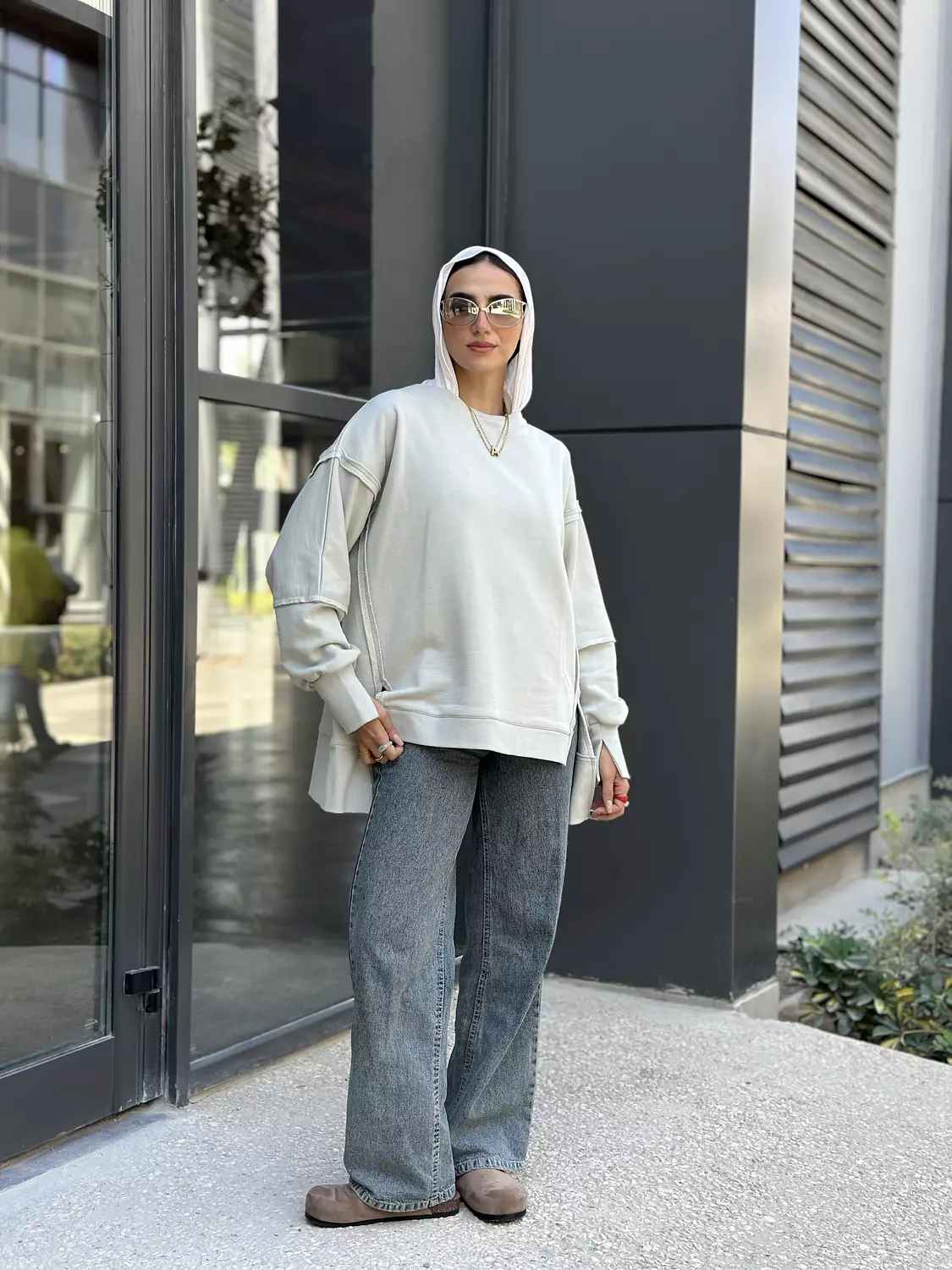 COZY SWEATSHIRT IN GREIGE  hover image