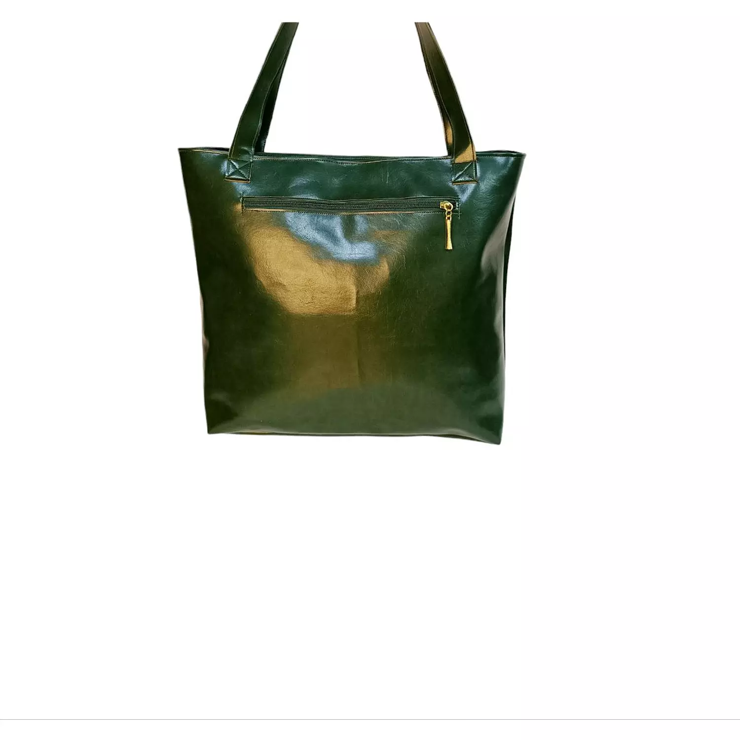 olive leather tote bag with flowers embroidery (A.17-18) 3