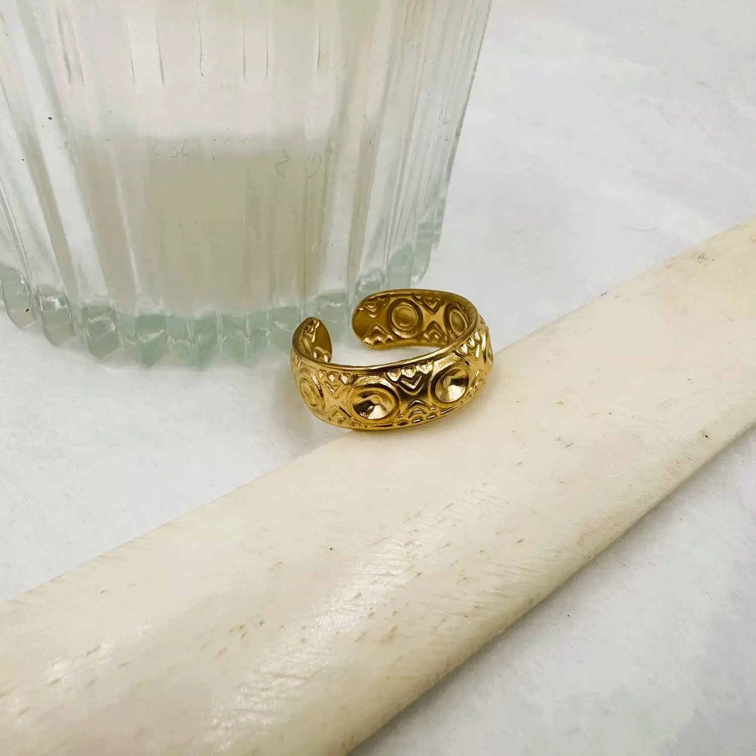 Arabian engraved free size ring 1