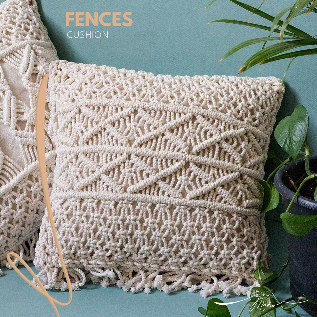 Fences Cotton Macrame Cushion 