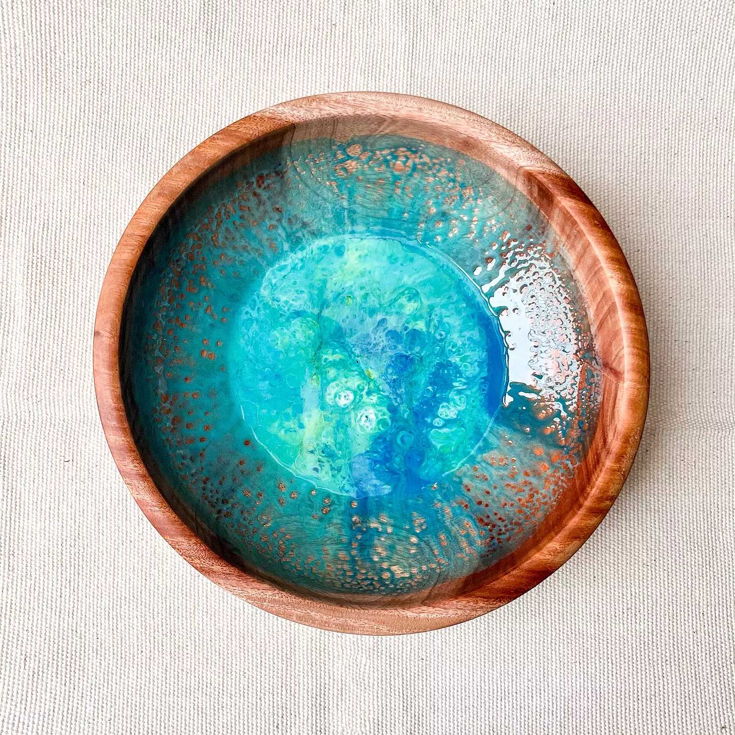 Aquamarine light wooden bowl-2nd-img