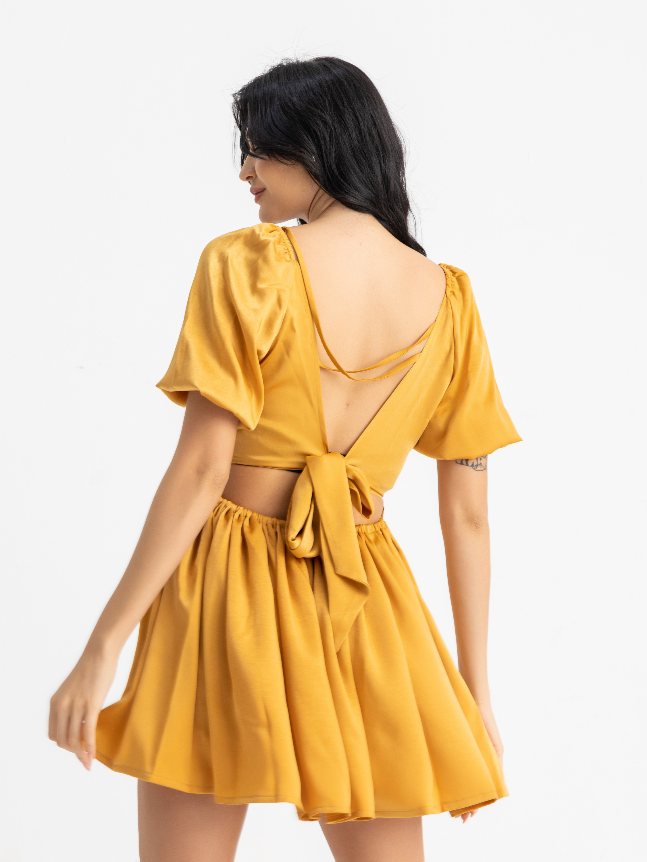 The POUFA cutout satin mini dress 5