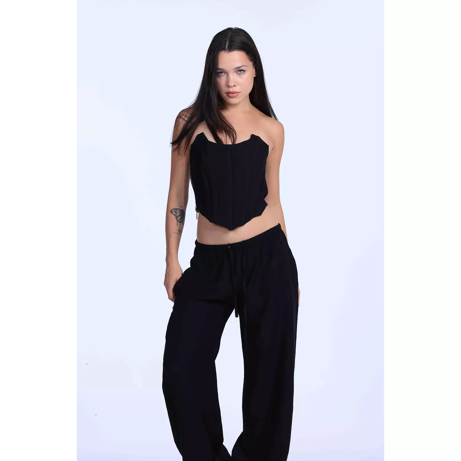 black oversized linen Pants  3