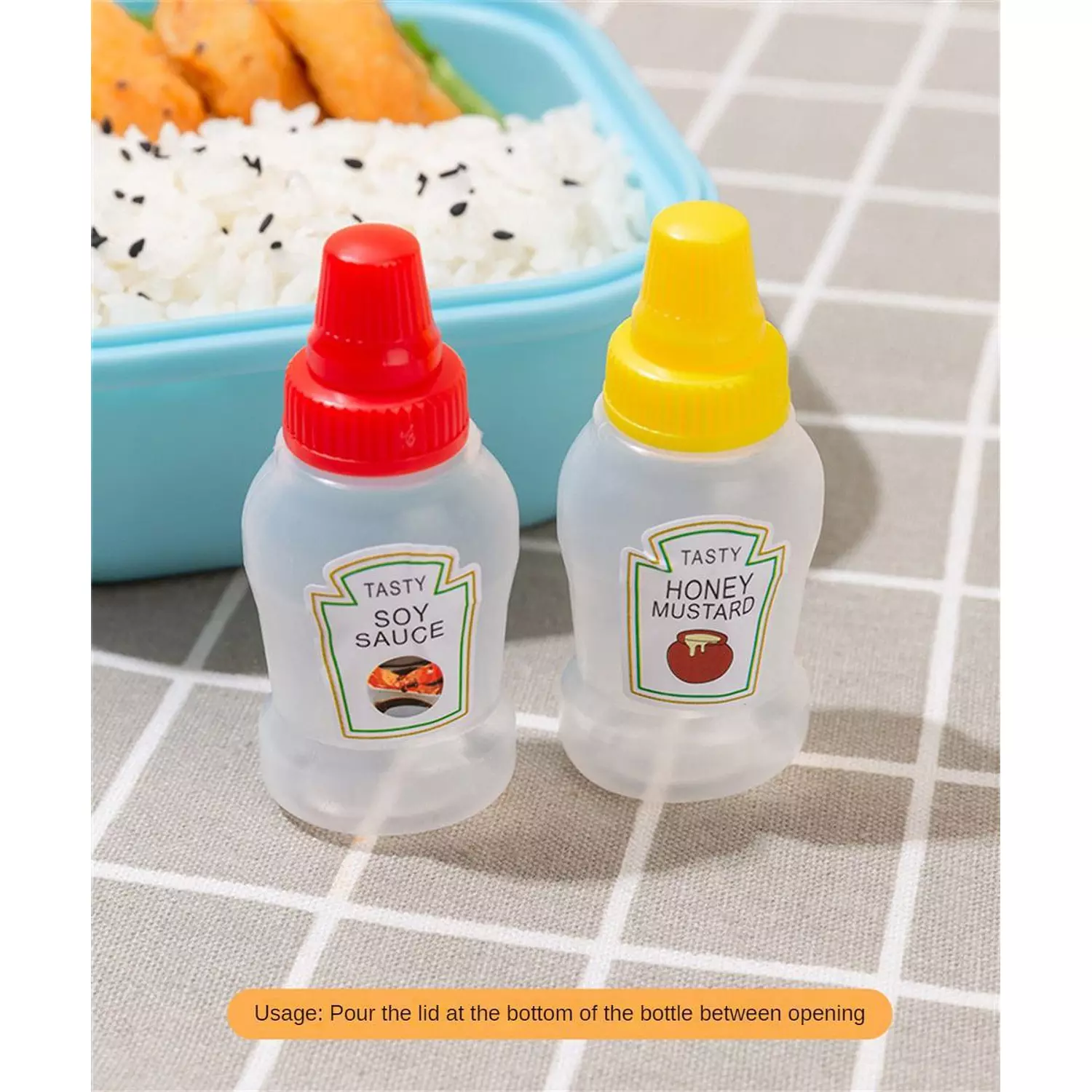 2 pcs Set 25ML Mini Sauce Bottle Portable 6