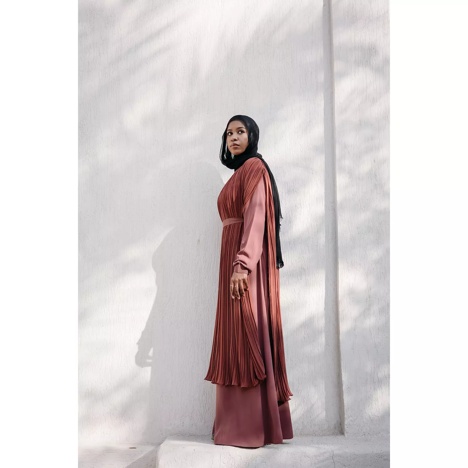 Night Blooming Abaya in Burnt Orange 5