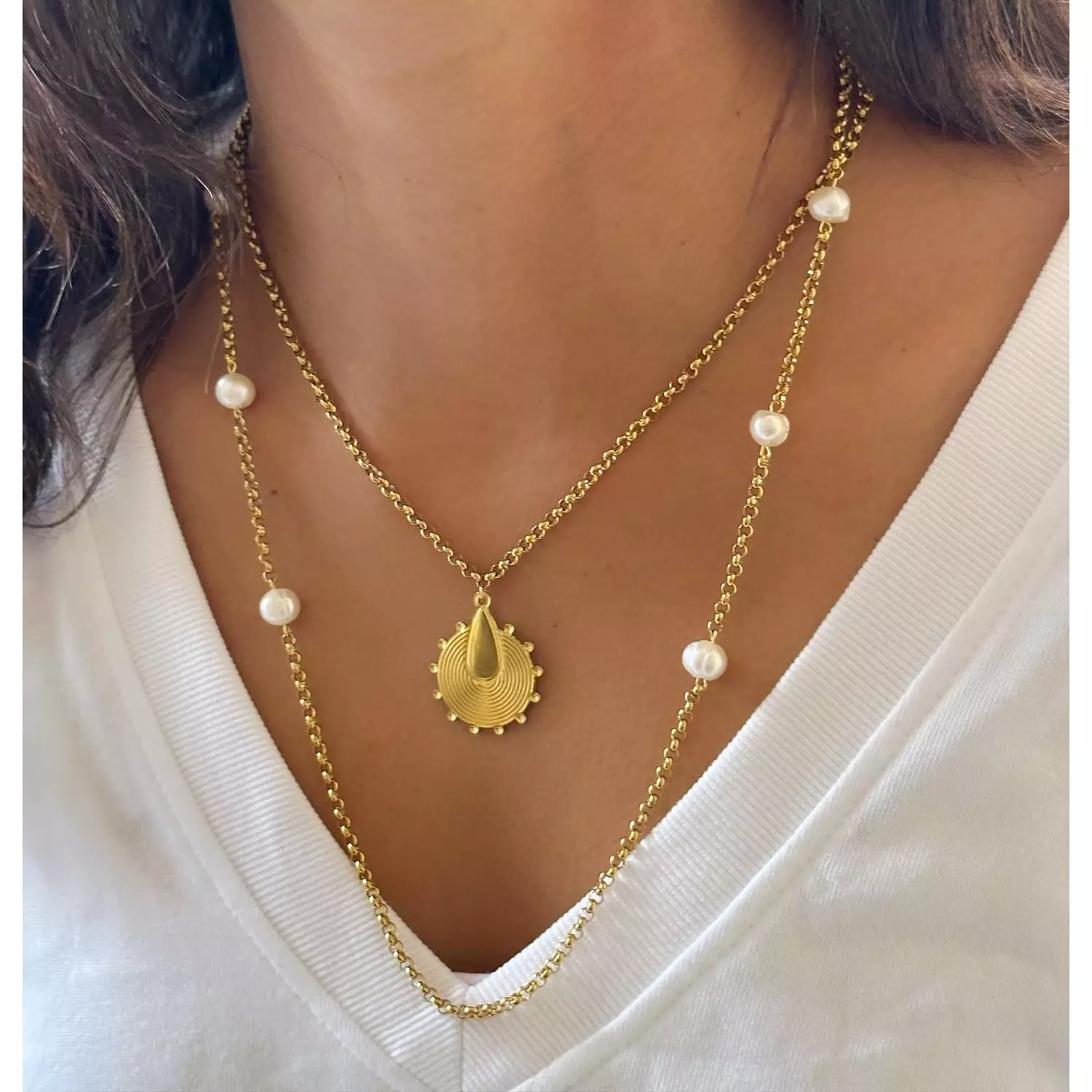 Sun Burst Pearly Necklace-2nd-img