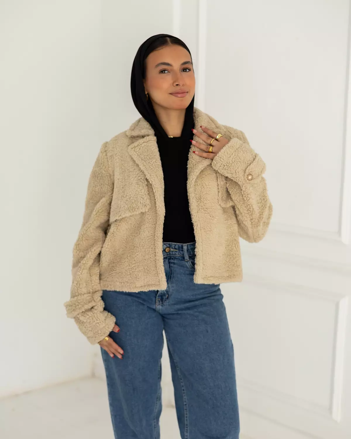 Beige crop jacket 1