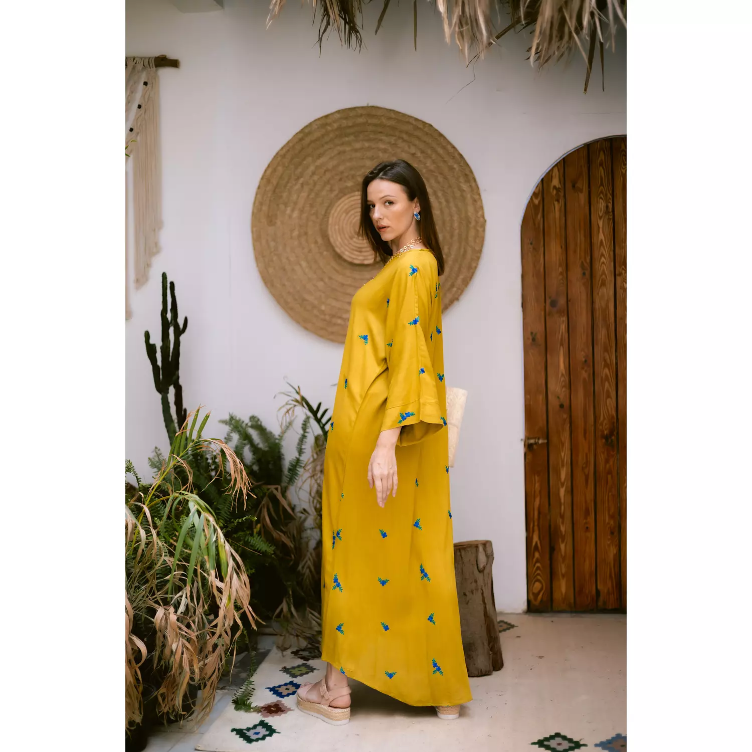 Mustard linen dress 1