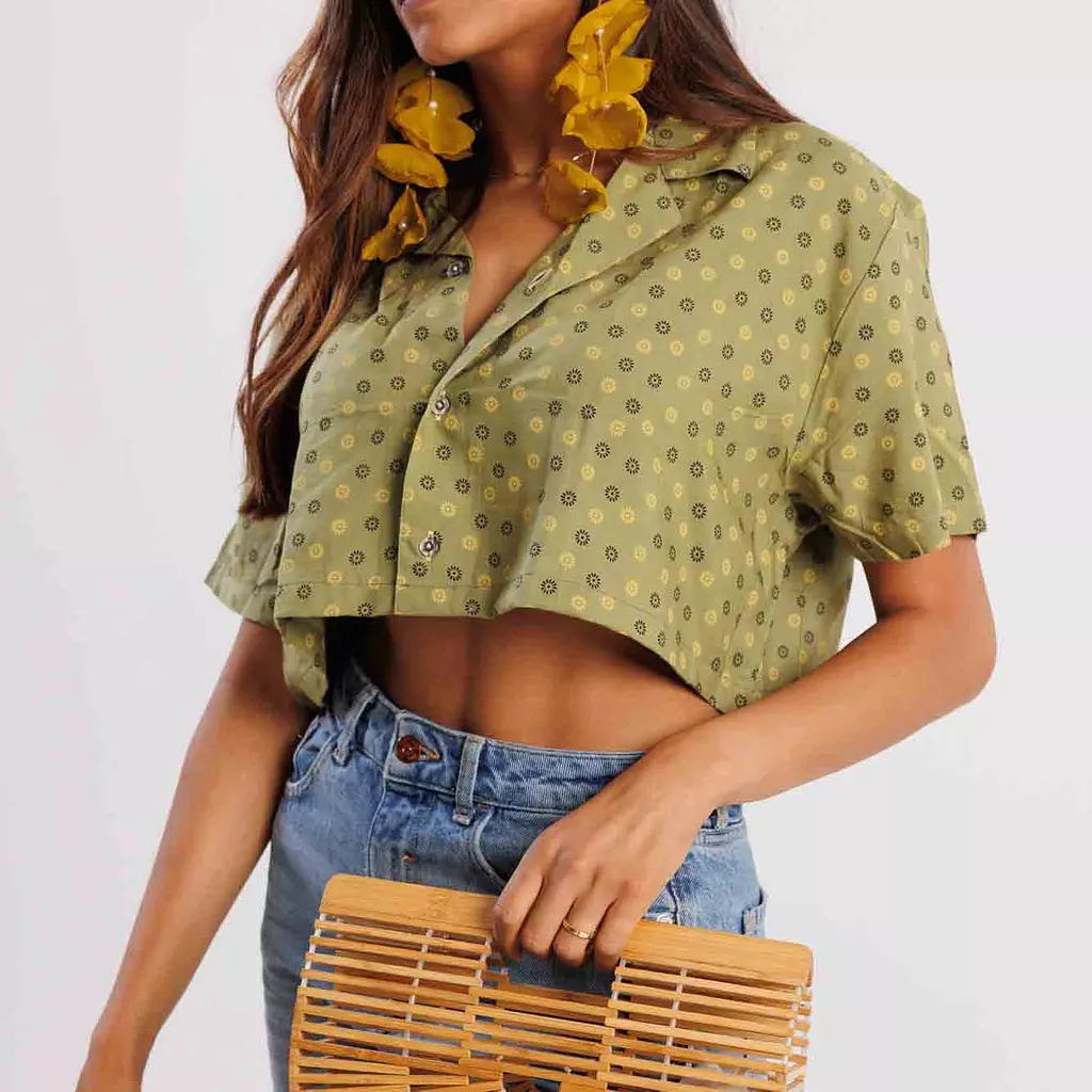 CROPPED SHAMS GREEN