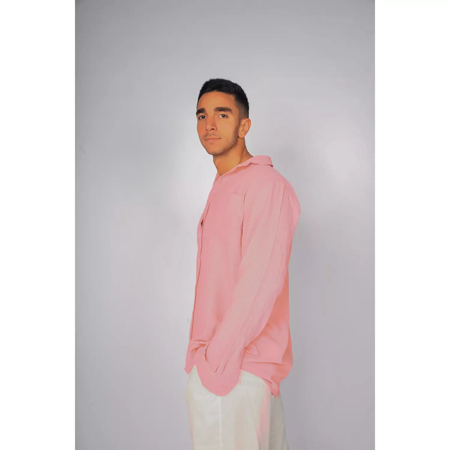 Pink Linen Shirt  3