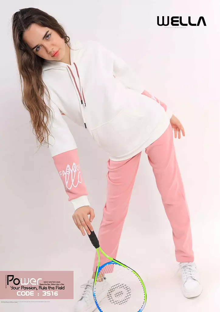 Light pink with white Sports pajamas