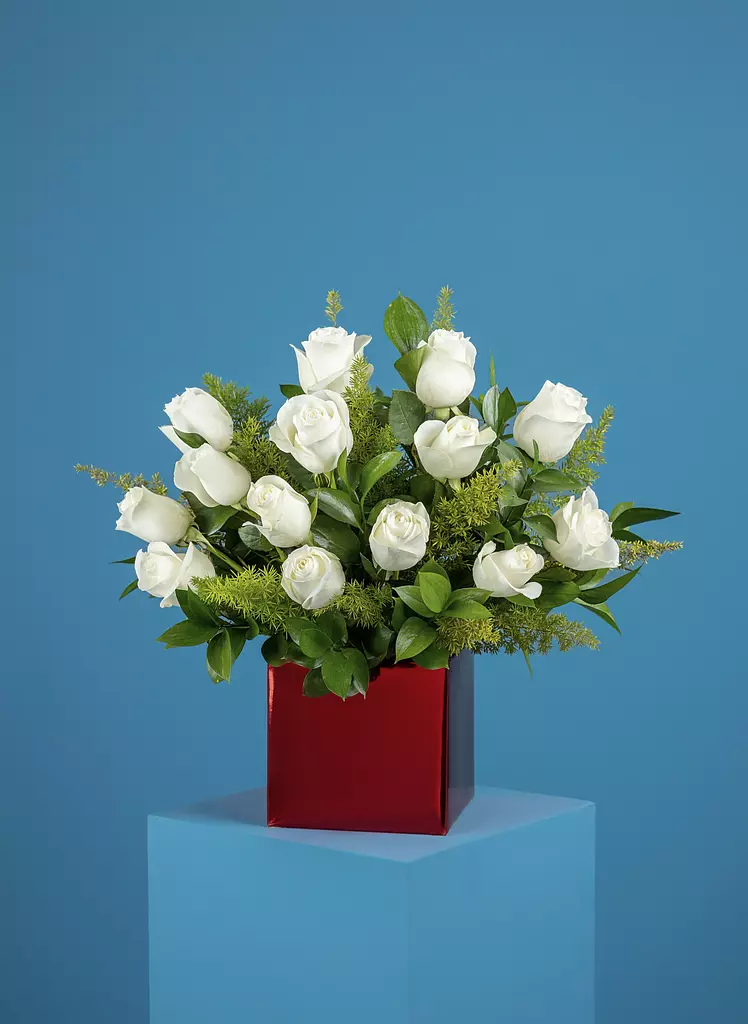 White Heart Flower Box