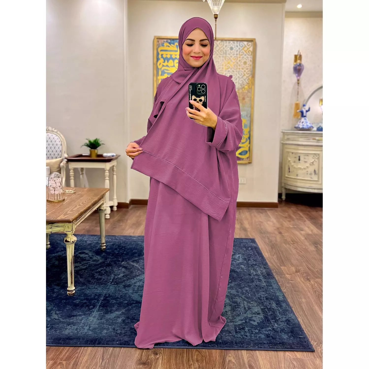 Free Size Isdal with Veil  - Purple hover image