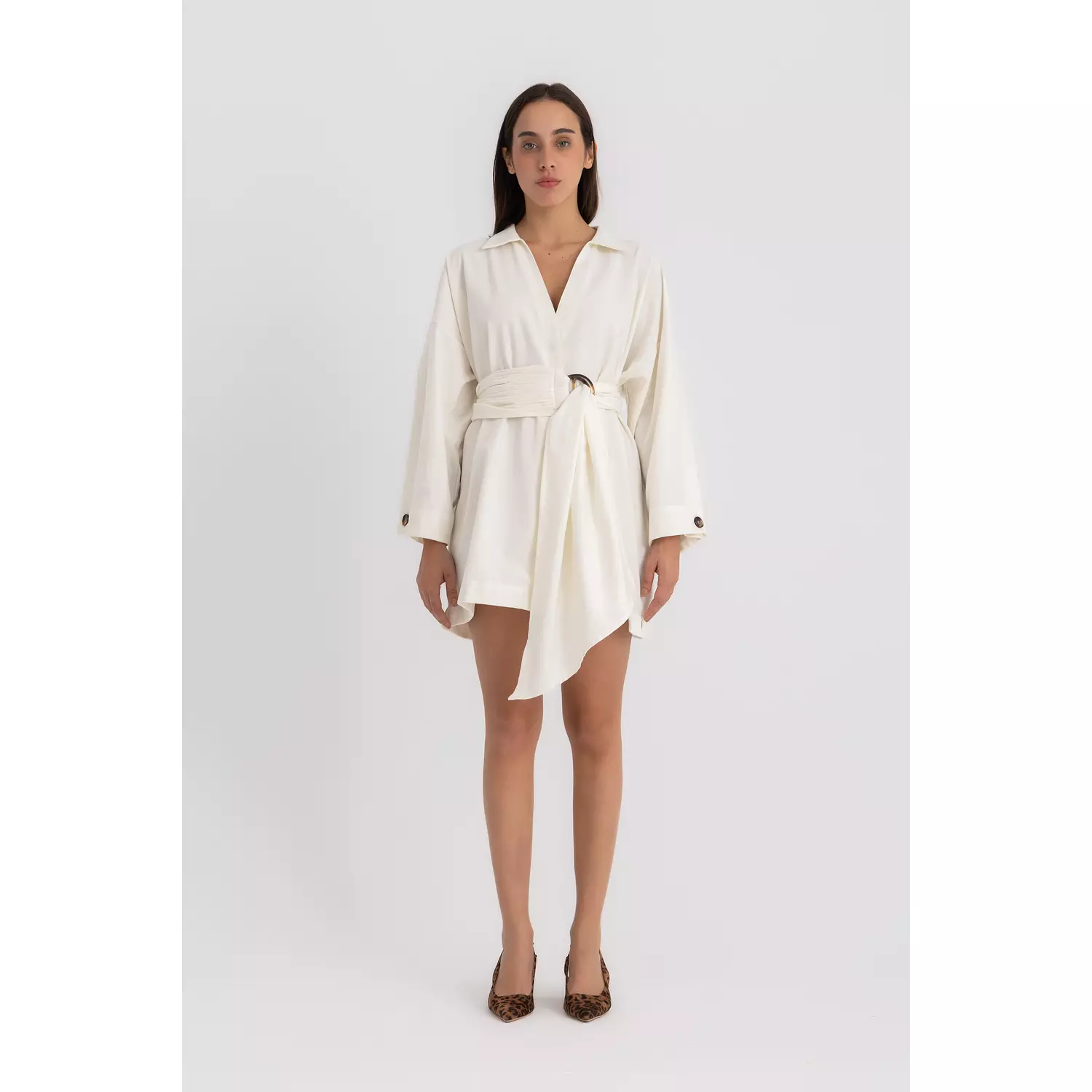 The Pola mini shirt dress - offwhite hover image