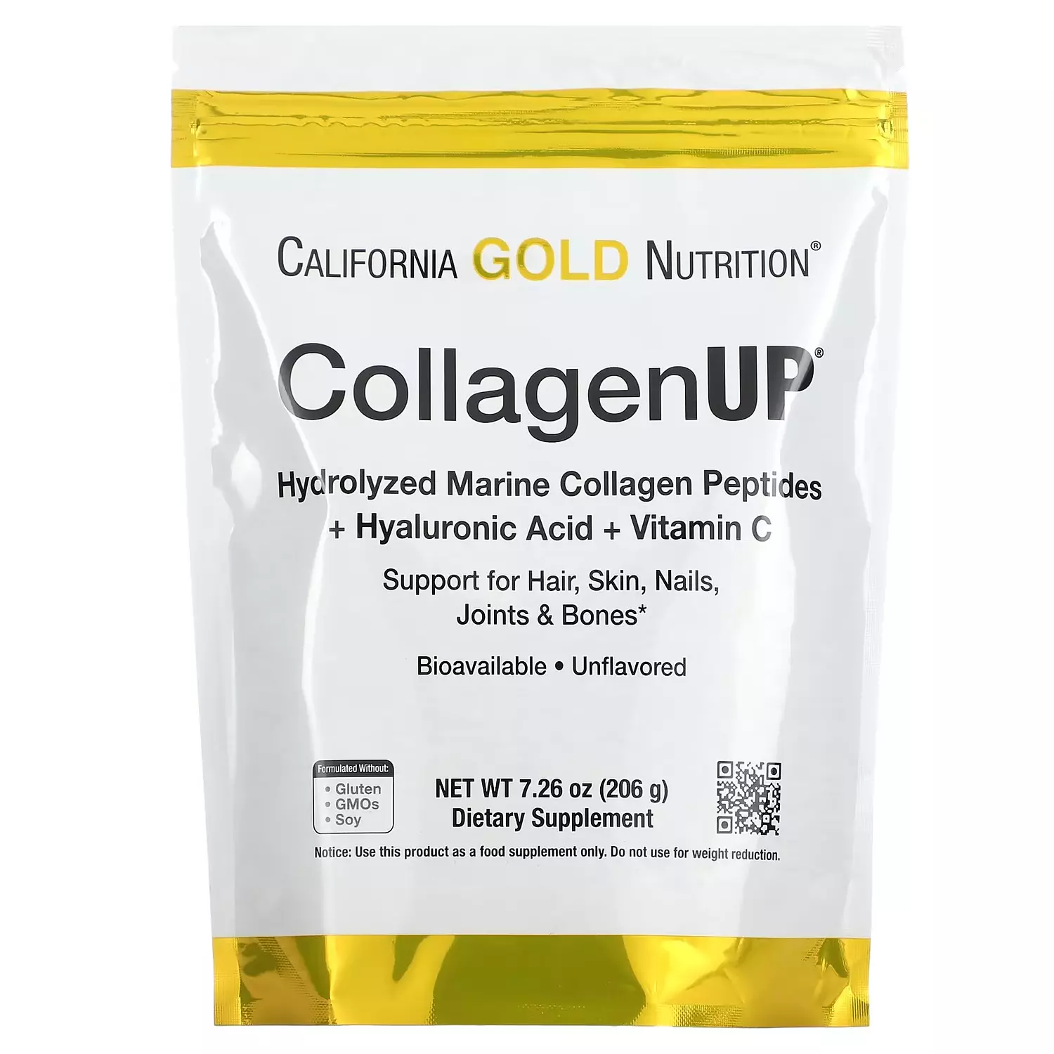 CollagenUP, Hydrolyzed Marine Collagen Peptides with Hyaluronic Acid and Vitamin C, Unflavored, (206 g) hover image