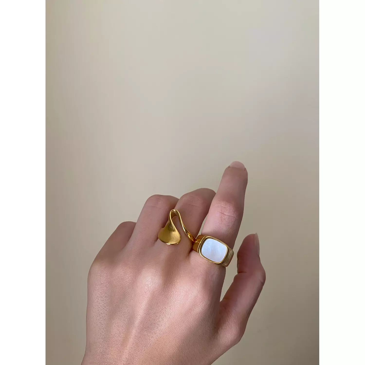 Squared White Ring 1