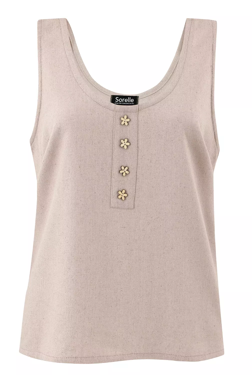 LINEN TOP WITH FLOWERS hover image