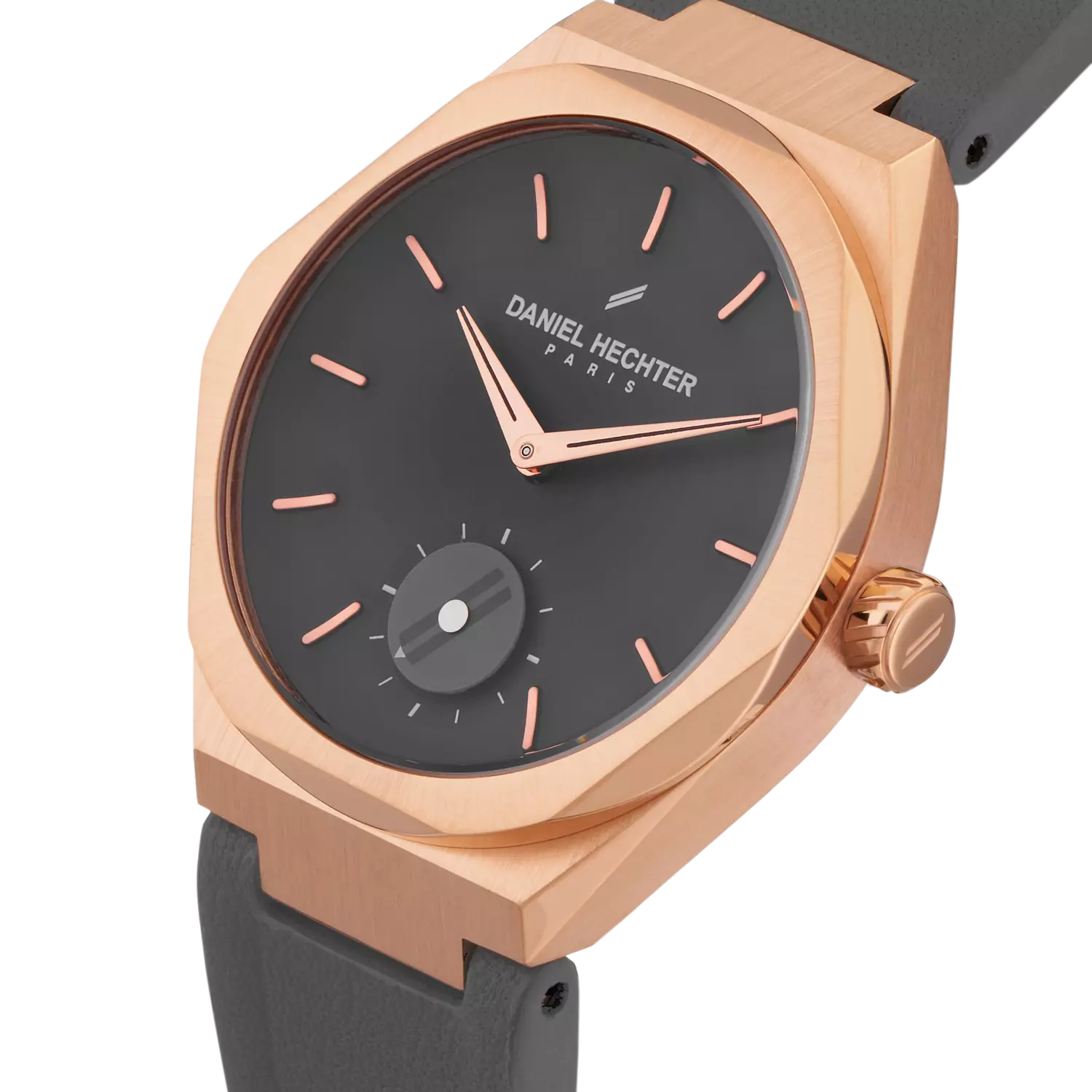Daniel Hechter Wrist Watch DHL00201 - Rose Gold Case - Grey Silicone Strap 1