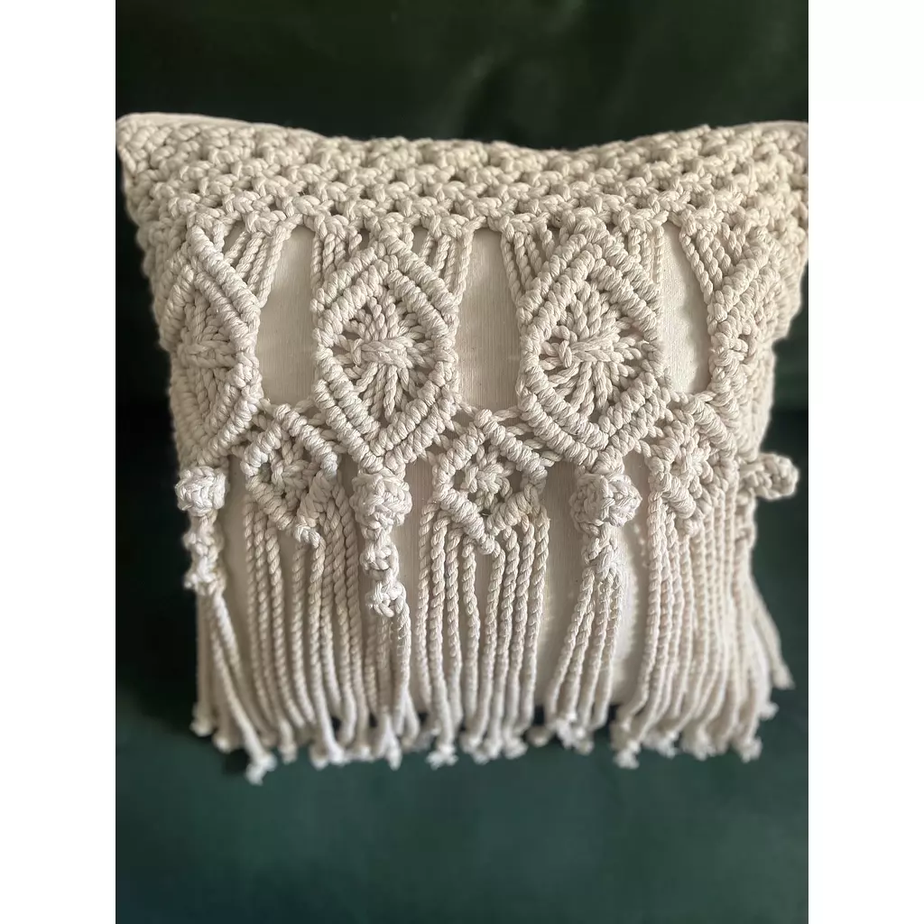 Autumn Cotton Macrame Cushion 