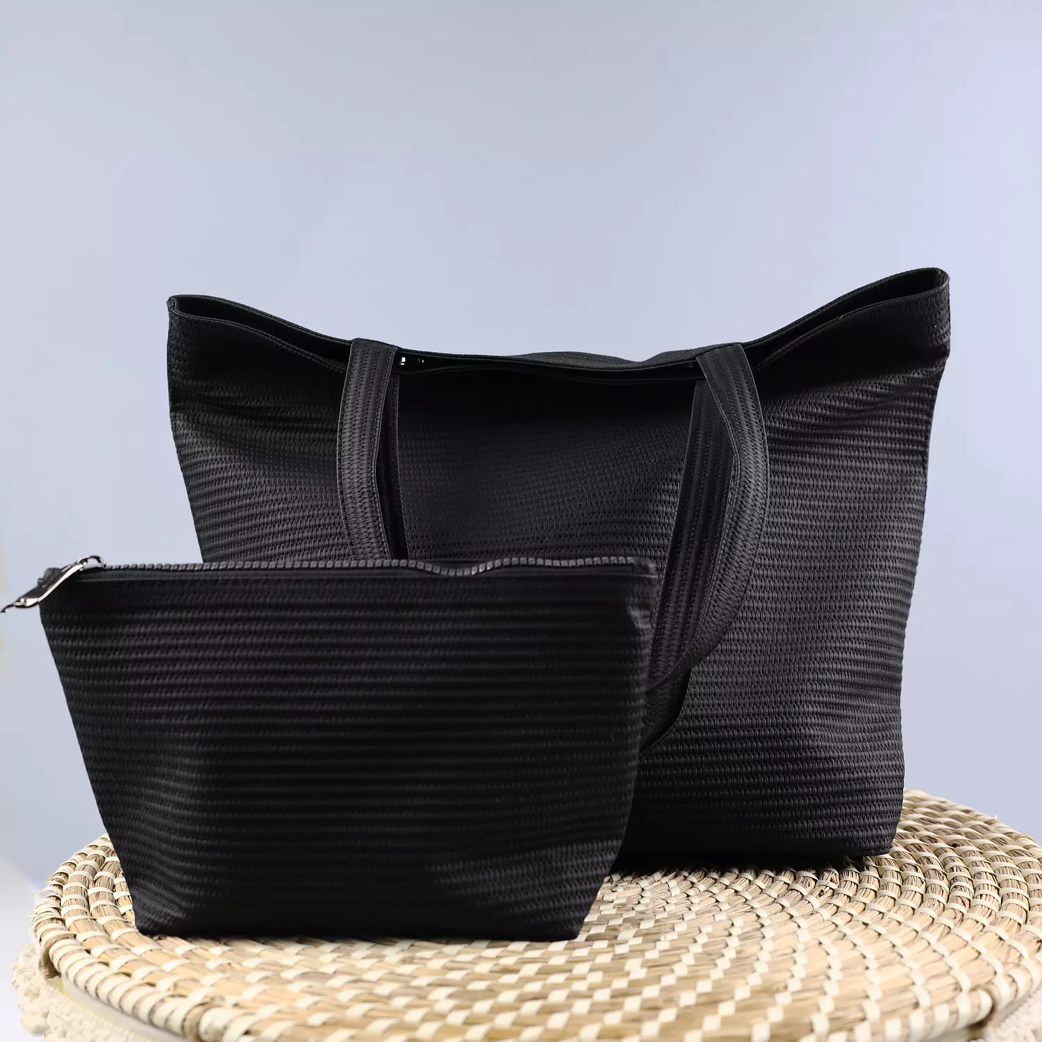 Black ribbed bag  1