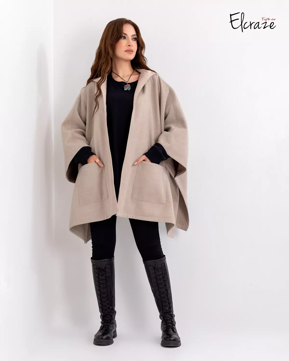  beige women poncho hover image