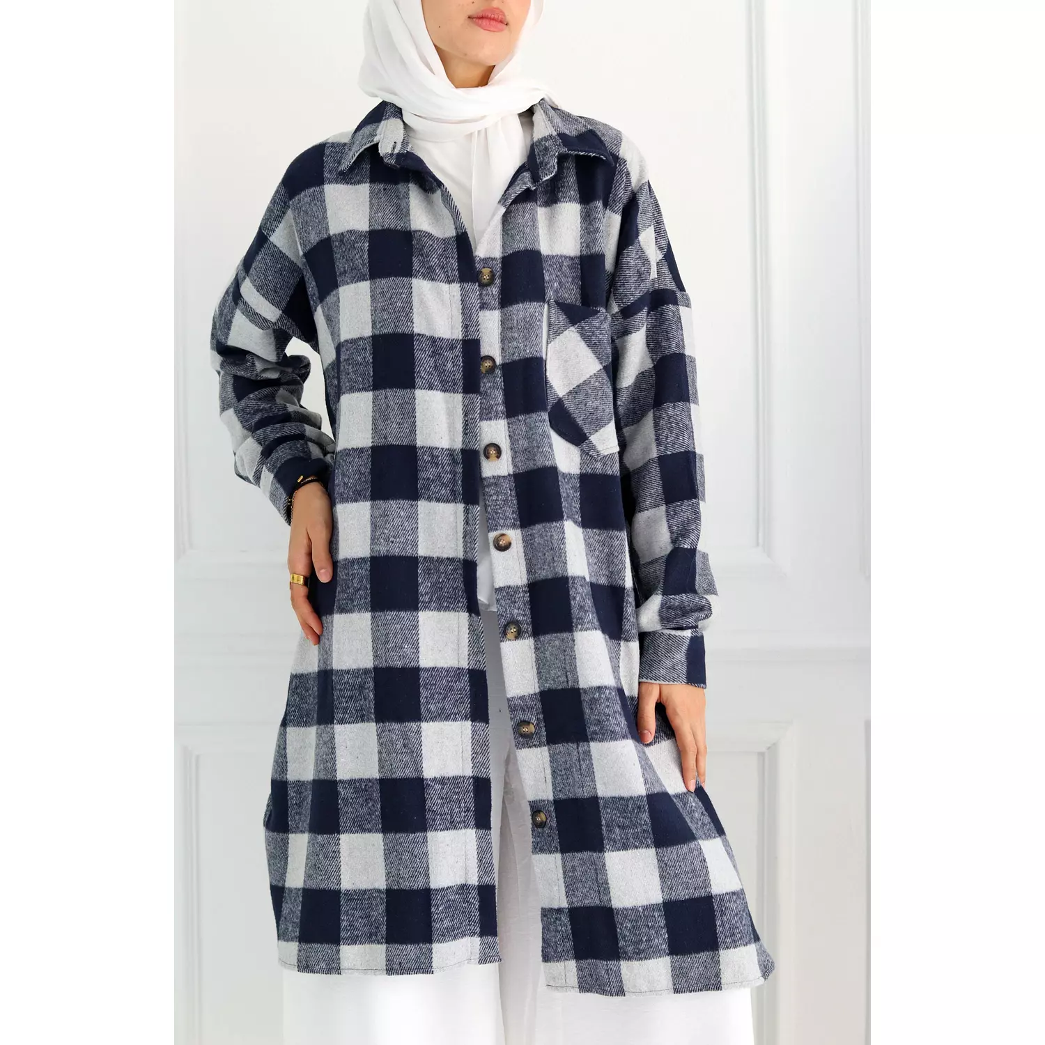 Blue Checkered Oversize Shirt 10