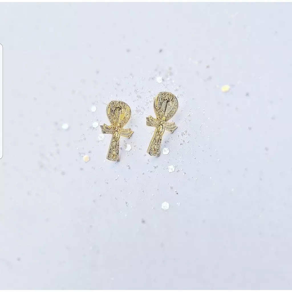 key of life tiny earrings