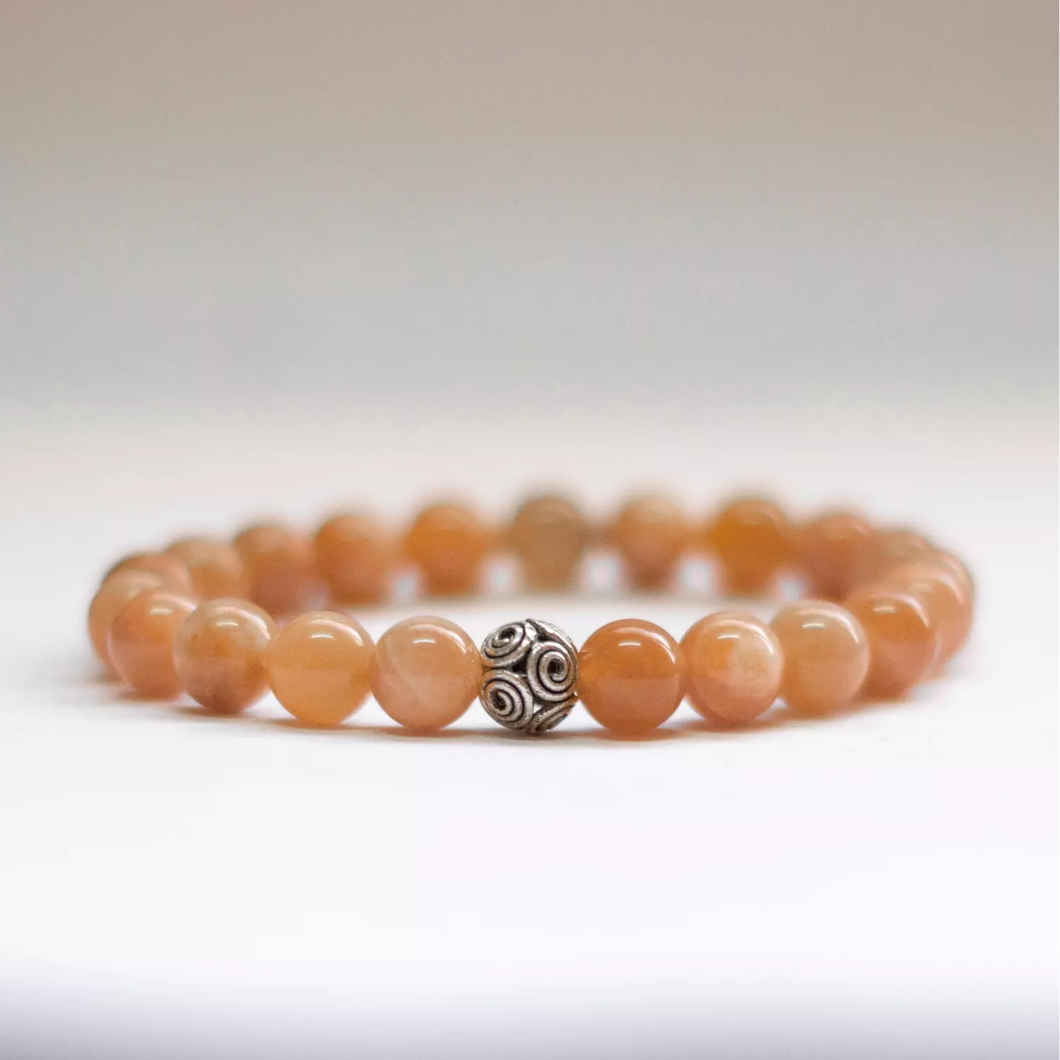 Peach Moonstone Bracelet - 8mm hover image