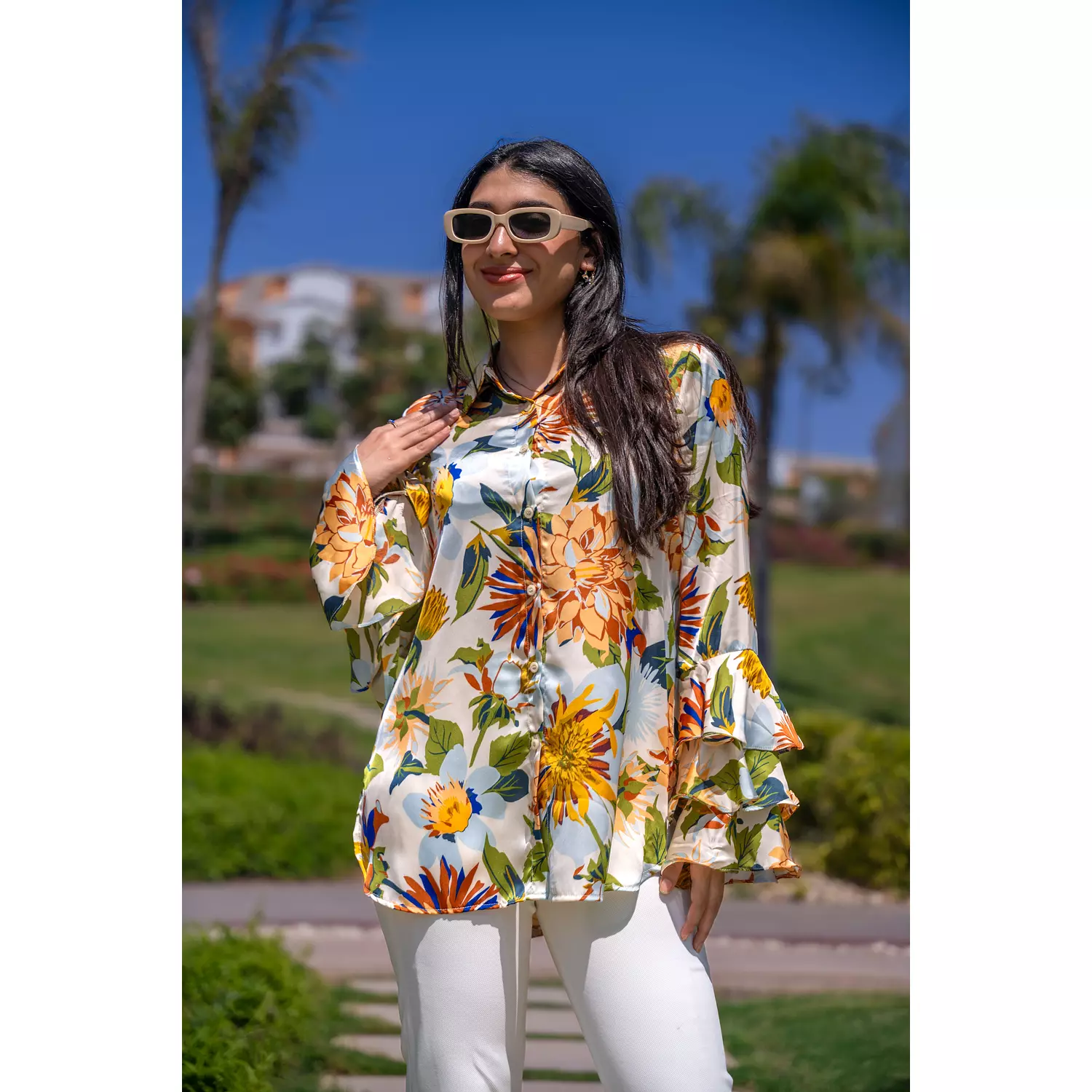 Floral ruffled blouses 5