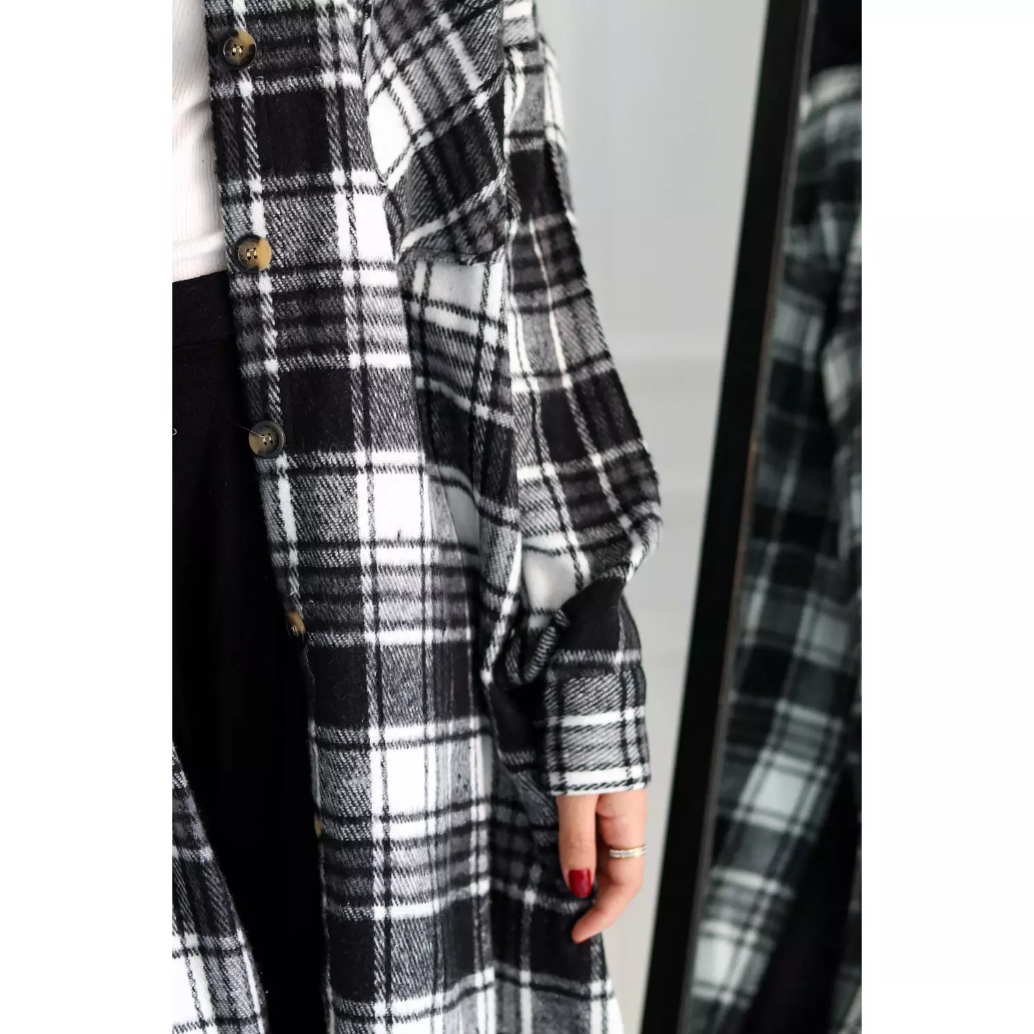 Black & White Checkered Oversize Shirt 12