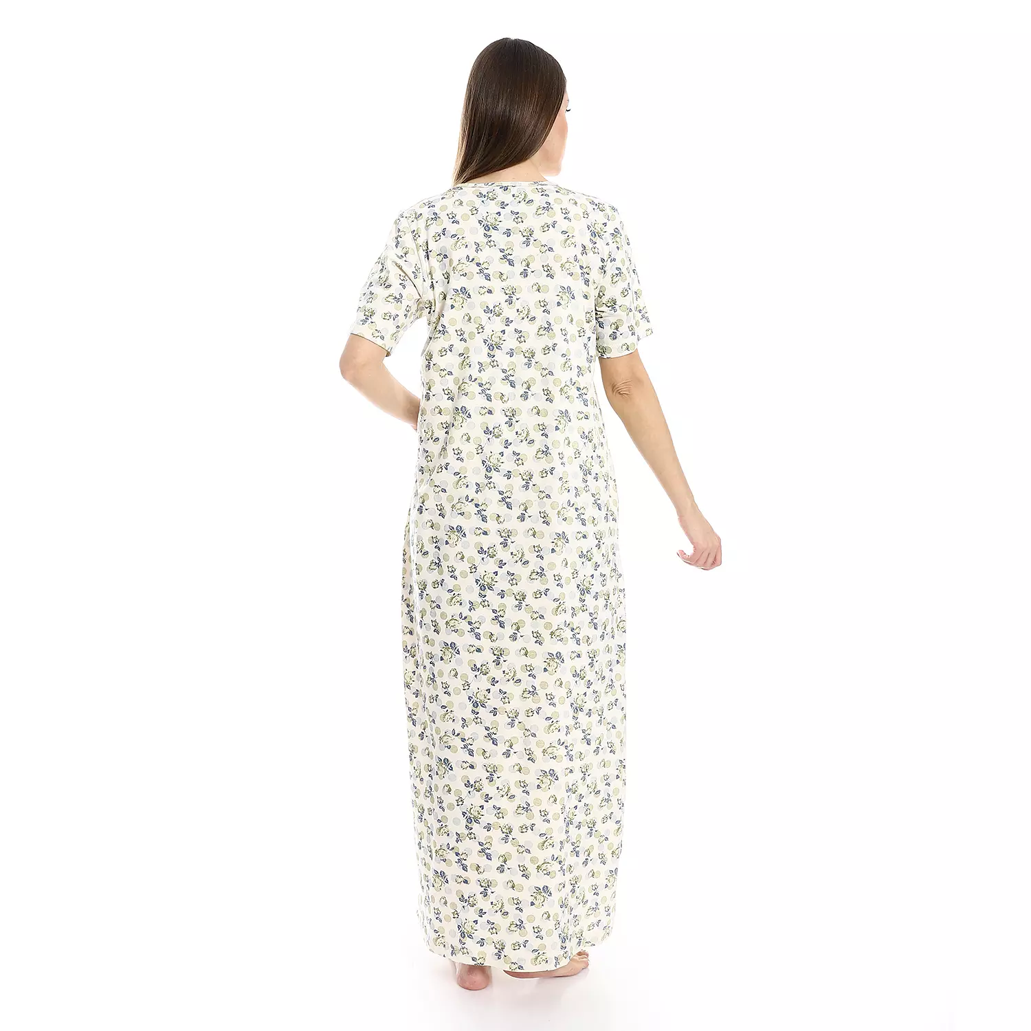 Women Nightgown Floral Pattern - 2488 - Light Blue 3