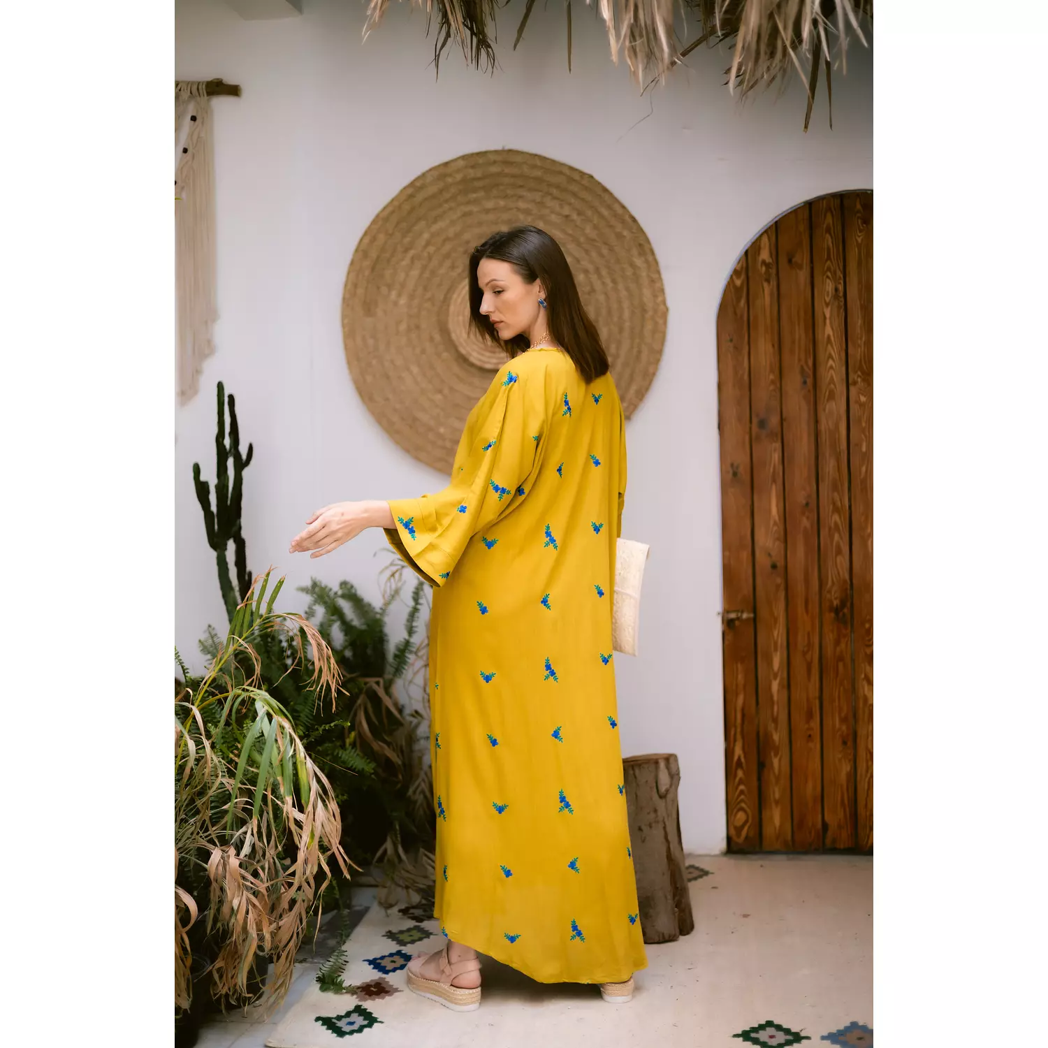 Mustard linen dress 3