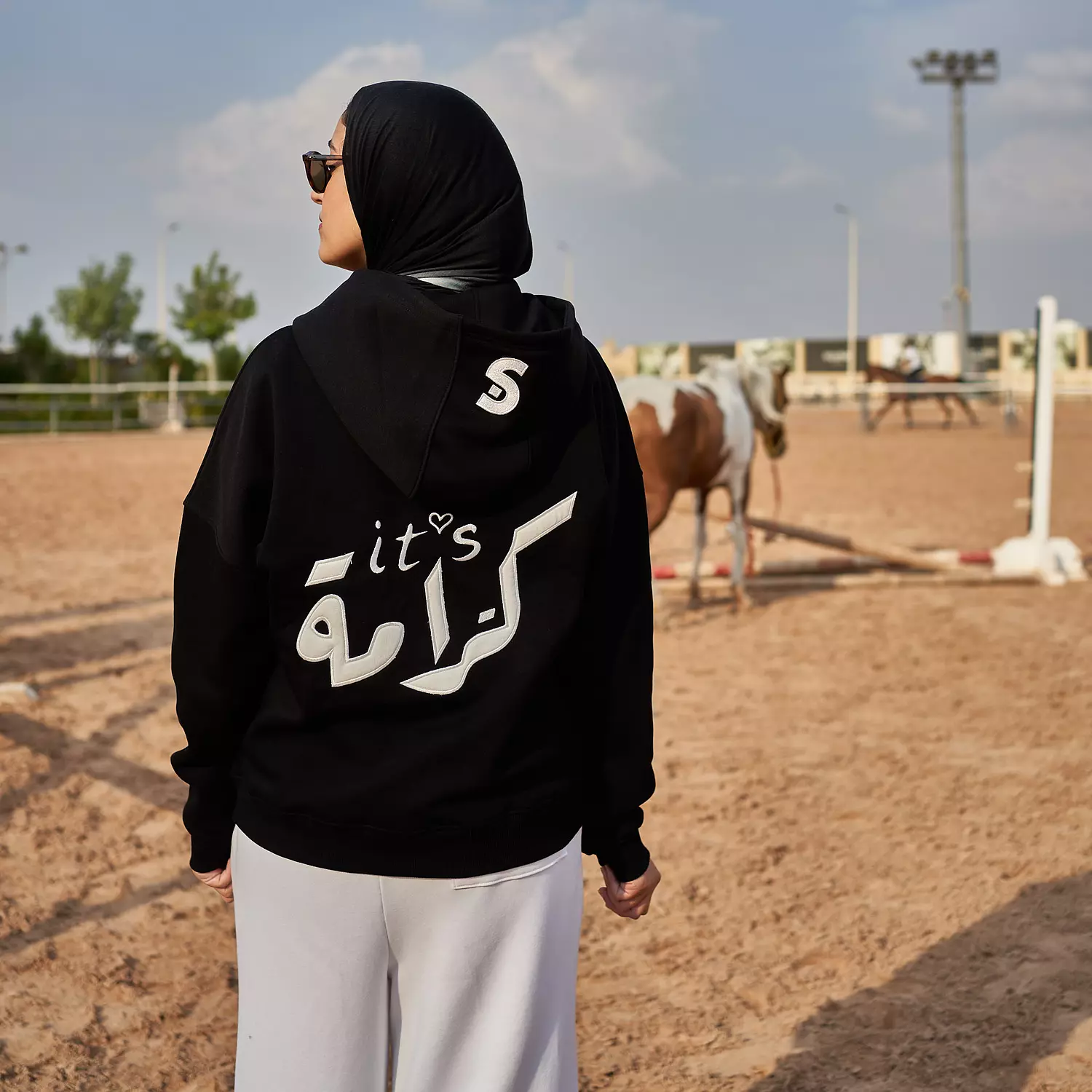 SOUTH "Karama" Unisex 100% Egyptian Cotton Black Hoodie hover image