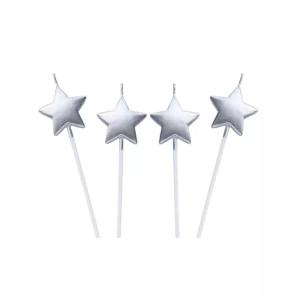 Silver Star Candle Set