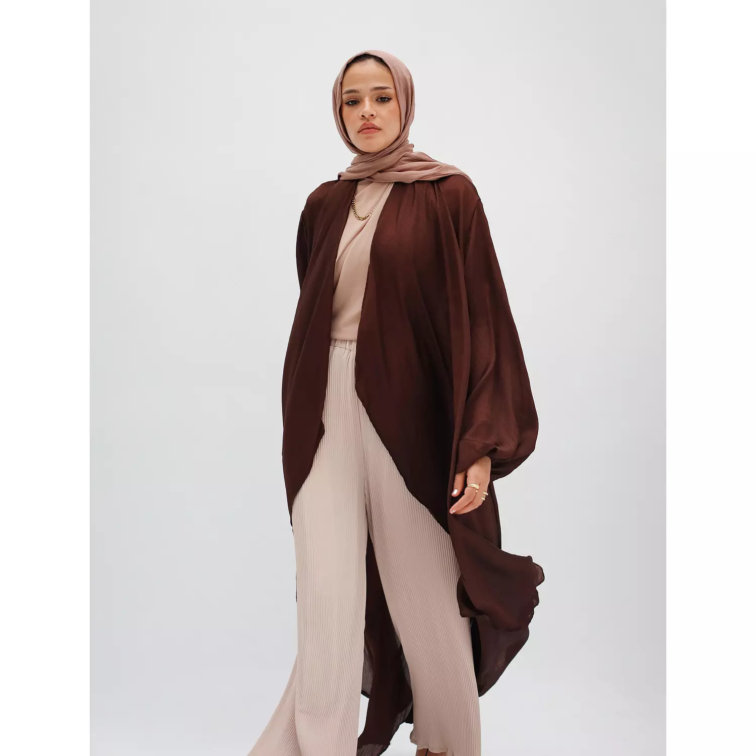 Shimmer Maxi Cardigan in Brown 5