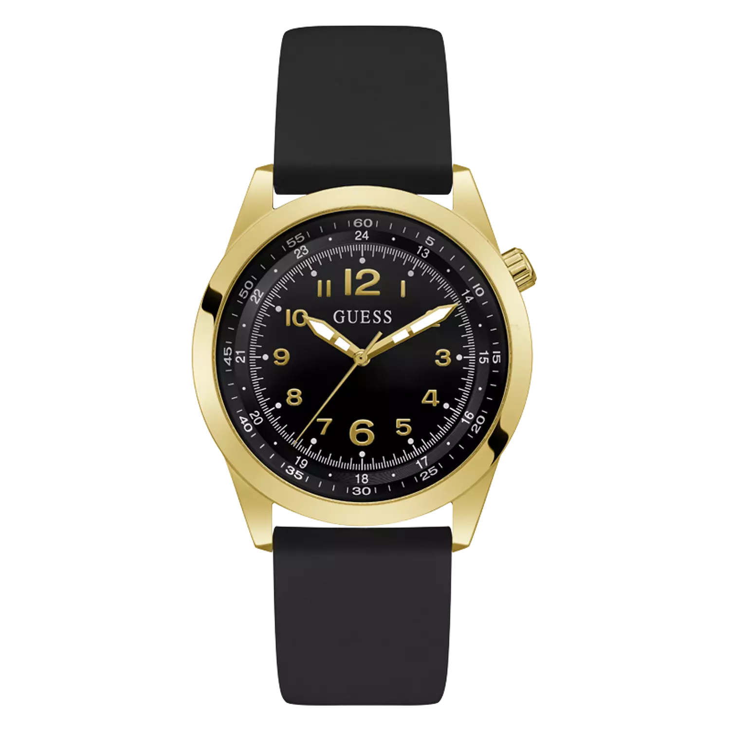 Guess GW0494G2 Watch For Gents Case Color Gold Tone - Round Shape Silicone Strap hover image