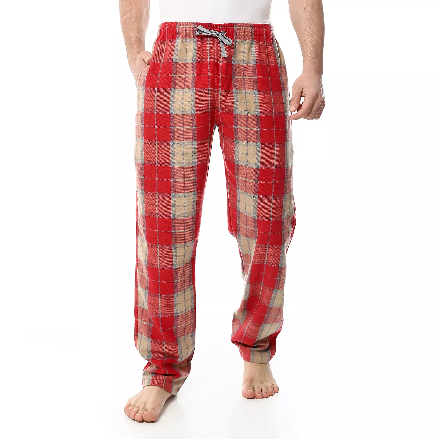 Shorto Winter Check Pants - Beige * Red - 4045 - 03 hover image