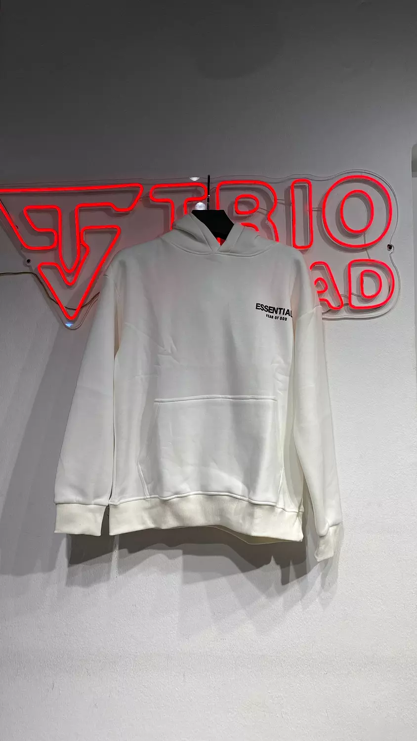 Essentials White hoodie hover image